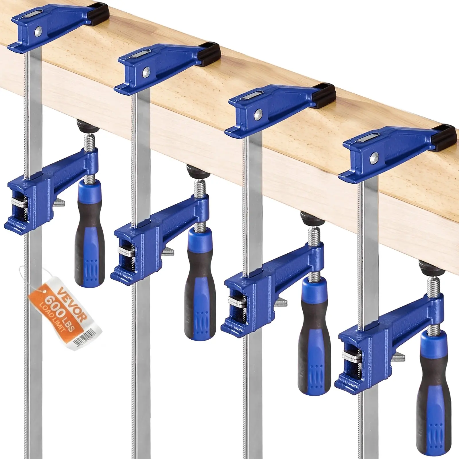 VEVOR 4-Pack Lockable F-Clamps with Lock Handle, 36 in Opening, 600 lbs Load Limit, 2-1/2 in Depth, Cast Iron & Carbon Steel, Easy-to-Use Tool for Woodworking, Metal Working