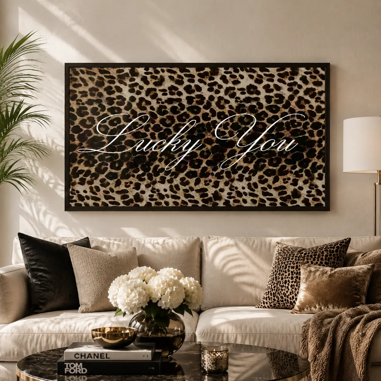 Leopard Print Canvas Poster - Modern Quote Wall Decor for Bedroom, Living Room