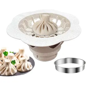 6.6'' White Baozi Maker Machine, Food-Grade Dumpling Bao Bun Mold, Easy To Use And Clean, Quick Dumpling Crimper For Home Kitchen Beginner