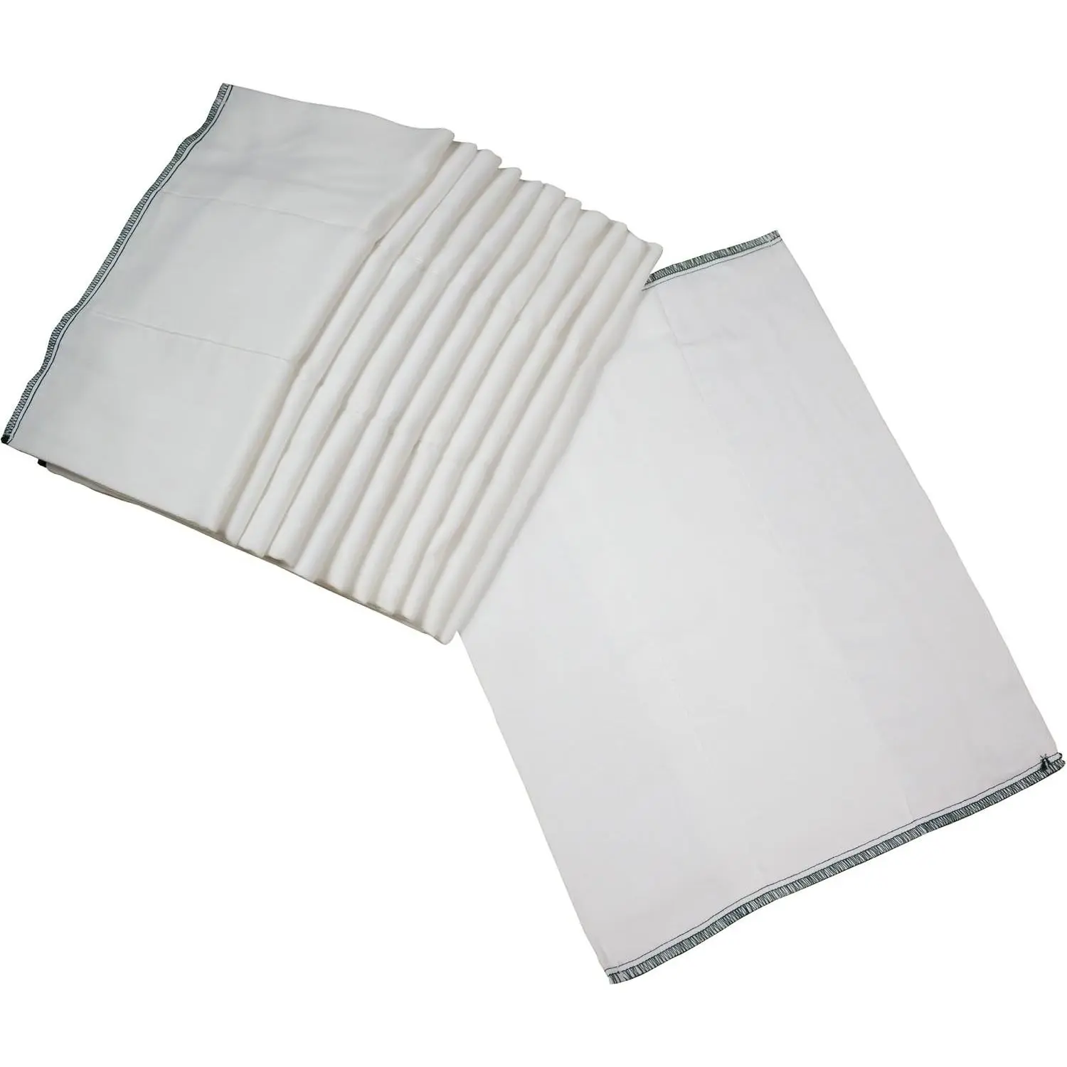 Prefold Cloth Diapers (1 Doz) - Soft, Absorbent, Durable - 100% Cotton