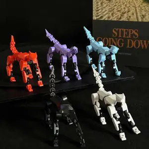 2026 hot item3D Printed Movable Dog Figures Shapeshift Mannequin Lucky Character Robot Decorative DIY Assembly Multi-Jointed Dog For Kids
