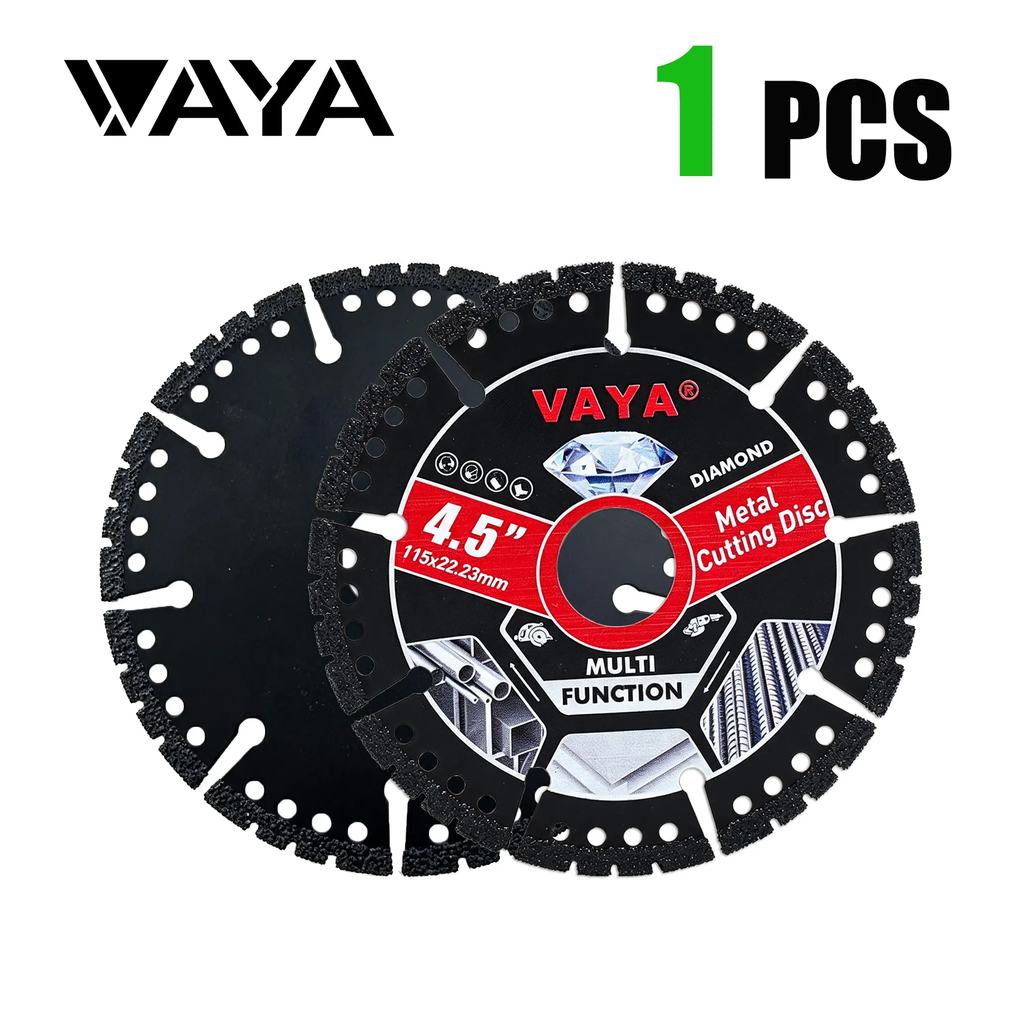 VAYA 4.5" 1PCS Multi-Material Dry Cut Diamond cutting Blades Angle Grinder Tool Accessories Suitable for Metal Tile Stone Cast Iron Marble