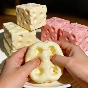 Jumbo Cheese Cube Stress Ball, Unisex Big Shapeable Non-Bounce Squeeze Fidget Toy, ASMR Sensory Gift for Relaxation