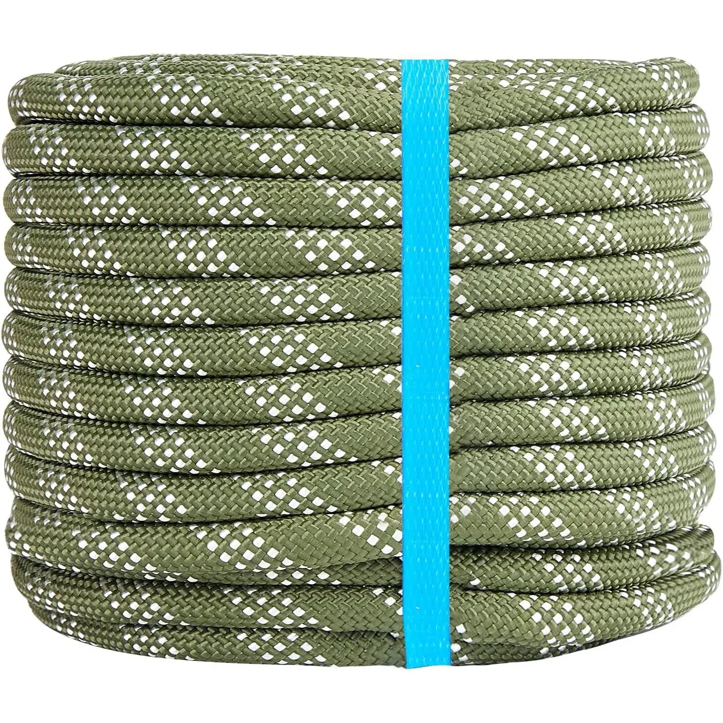 Arborist Braided Nylon Rope, 1/2 Inch x 50ft ArmyGreen Tool for Tree Work, Cargo Pulling - Hardware Rope