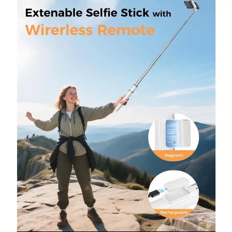 Portable Bluetooth Selfie Stick Tripod,Compatible with AllCellphones