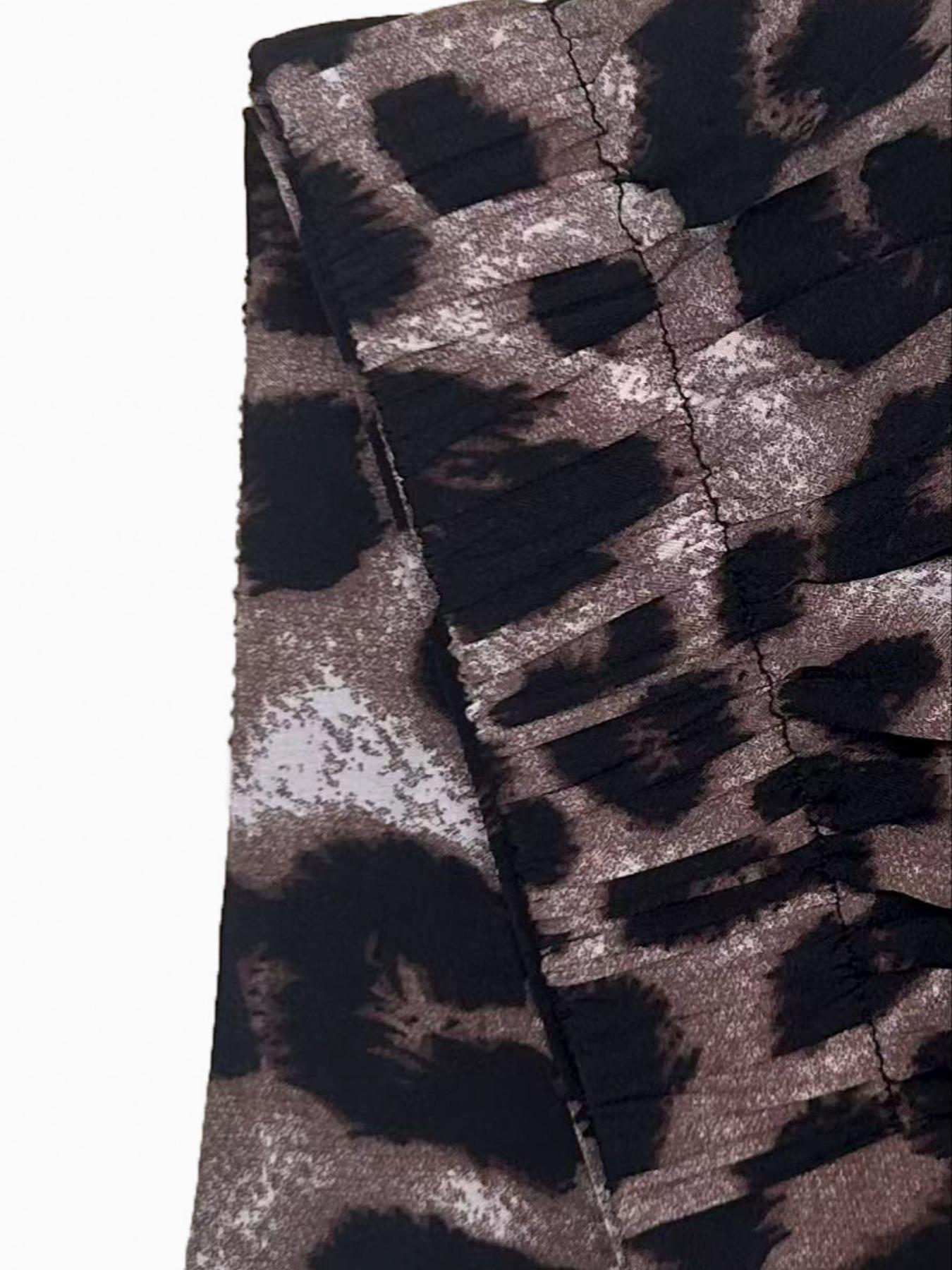 Women's Fashion Leopard Print Skirt, Versatile High Waist A-Line Midi Skirt, Casual Elegant Ladies' Clothing for All Seasons