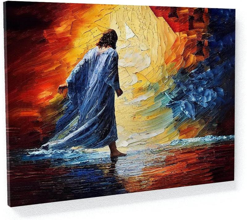 1 Count Sense Canvas Jesus 1 Canvas Art - Home Decor Wall Art Print Poster Painting Large 16x12inch Frameless
