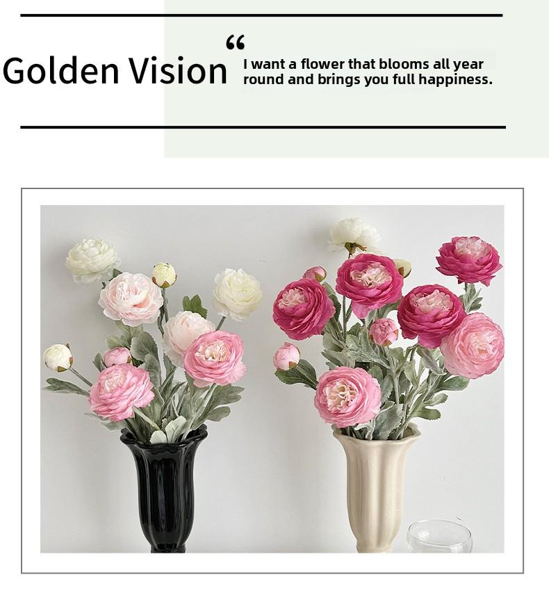 3 artificial flocked lotus flowers, faux peonies for home living room and window decoration, popular on TikTok and Xiaohongshu