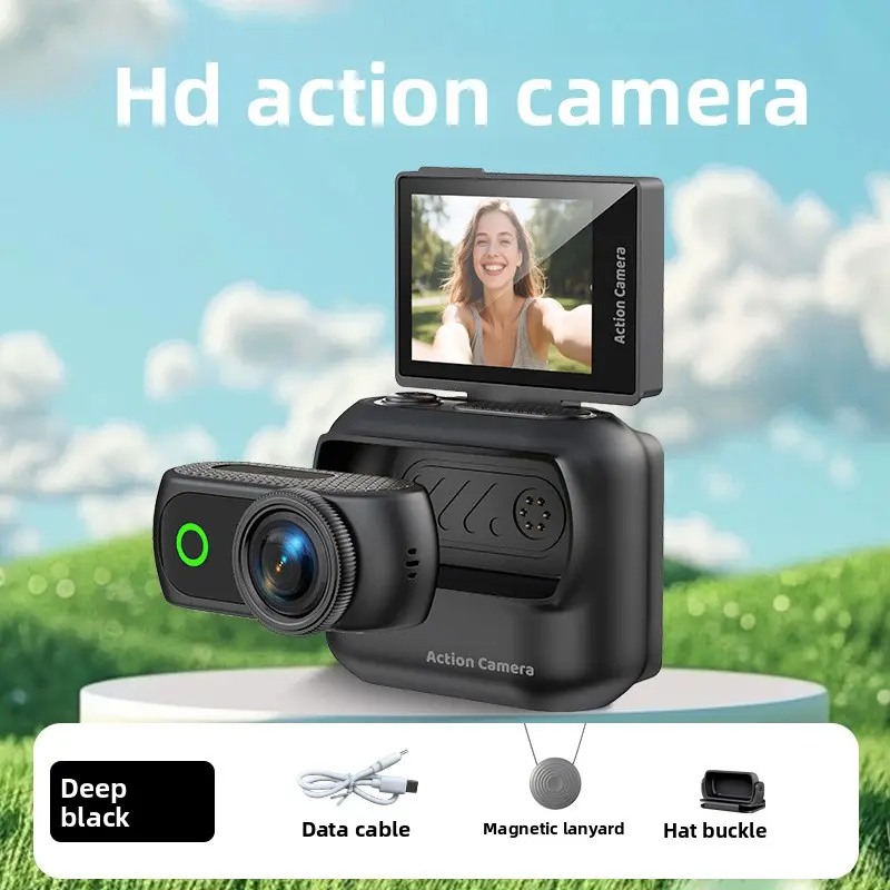 Thumb-Sized High-Definition Digital Action Camera - WiFi, Magnetic Detachable Design, Anti-Shake Feature for Outdoor Cycling Recording, Camera Digital, Digital Camera