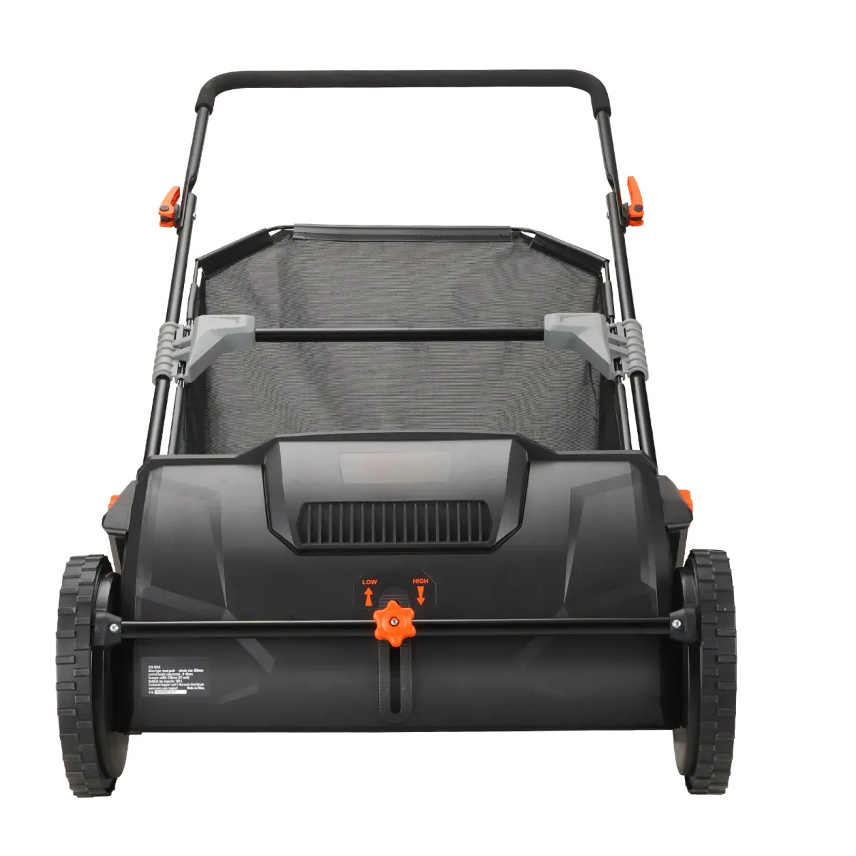 Push Lawn Sweeper, 21-in Leaf & Grass Collector with 2 Spinning Brushes, Adjustable Brush Height, 3.5 cu ft Mesh Hopper Bag, Strong Rubber Wheels, Heavy-Duty Thick Steel, 44.10x26.40x35.40 in, Advanced Storage Design