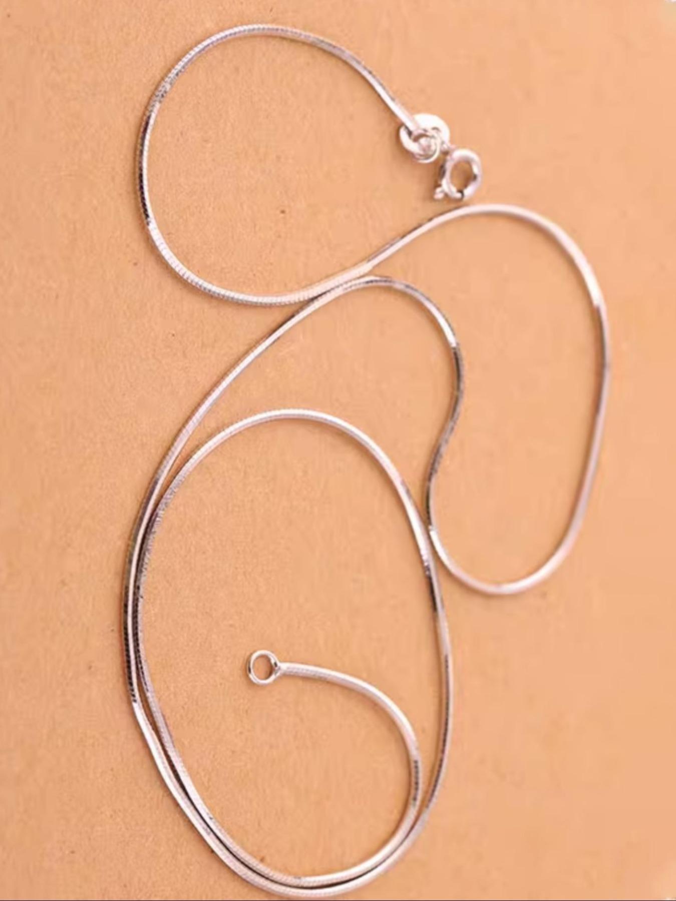 S925 Sterling Silver Simple Box Chain Design Necklace, Snake bone chain, Fashion Jewelry for Party, Daily Clothing Decor, Trendy All-match & Exquisite Jewelry for Birthday Gift