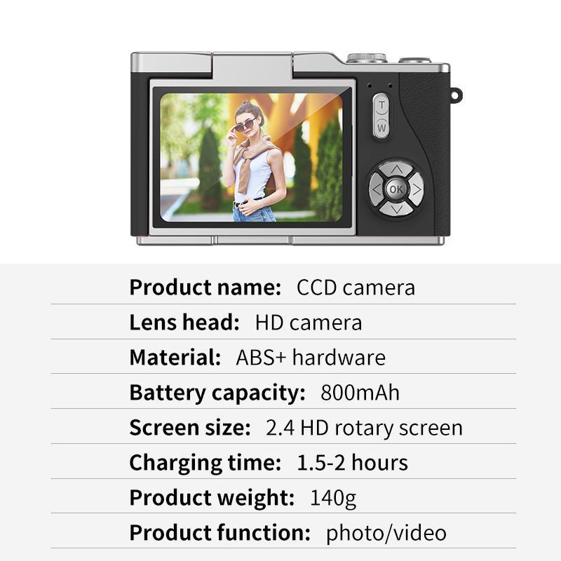 HD Digital Camera, Beginner Digital Camera, Digital Zoom Camera, Compact Camera, Vlogging with 2.4 Inch 180° Flip Screen, 48 MP, Multiple Filters, 800mAh Large Battery, Fill Light, 32GB TF Card for Adult, Teenager, Boys, Girls Birthday Gifts