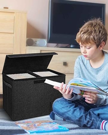 2-Pack Comic Book Organizer, Collapsible Comics Book Case With Dividers and Carrying Handles, Holds 150 Comics, 15.5" X 7.5" X 11.3" Heavy-Duty Stackable Case 2-Pack Comic Book Organizer, Collapsible Comics Book Case With Dividers and Carrying Handles, Holds 150 Comics, 15.5" X 7.5" X 11.3" Heavy-Duty Stackable Case