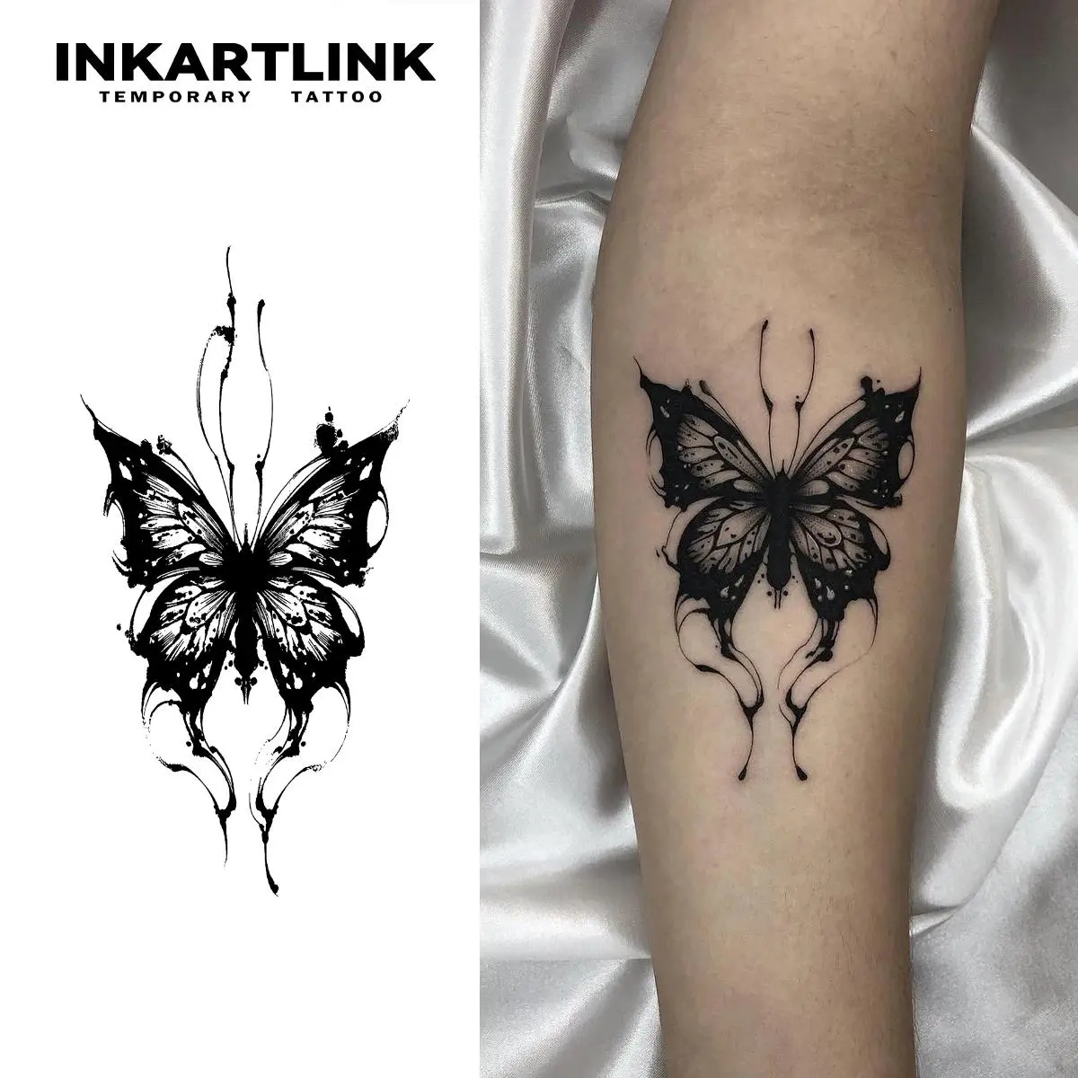 Butterfly temporary tattoo sticker, waterproof magic tattoo, lasts to 15 days fake tattoo, semi permanent tattoo