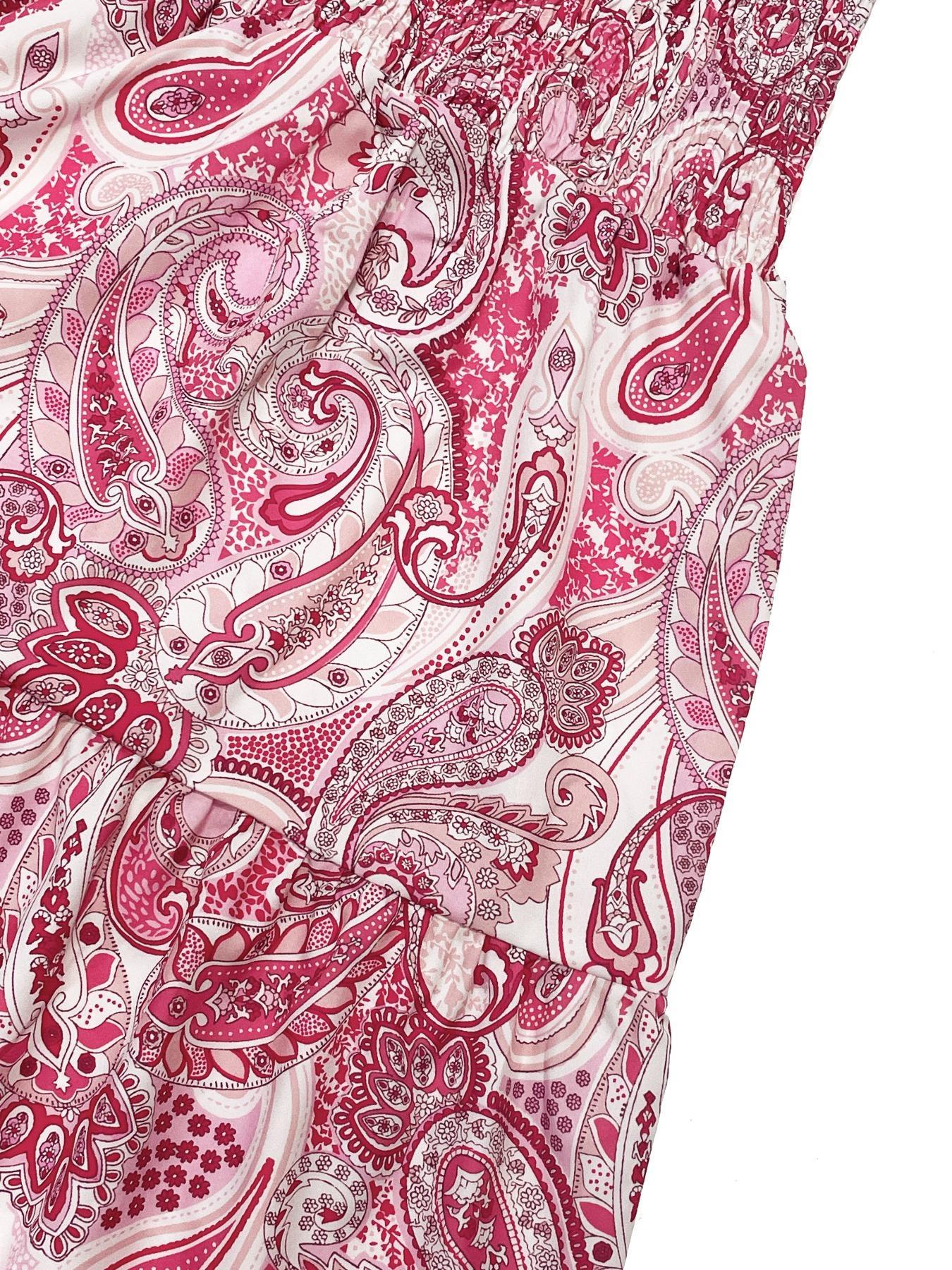 Women's Paisley Print Boho Maxi Dress, Fitted Waist Long Skirt, Comfortable All-Season Woven Fabric, Perfect for Vacation & Casual Wear, Casual Comfy Skirt