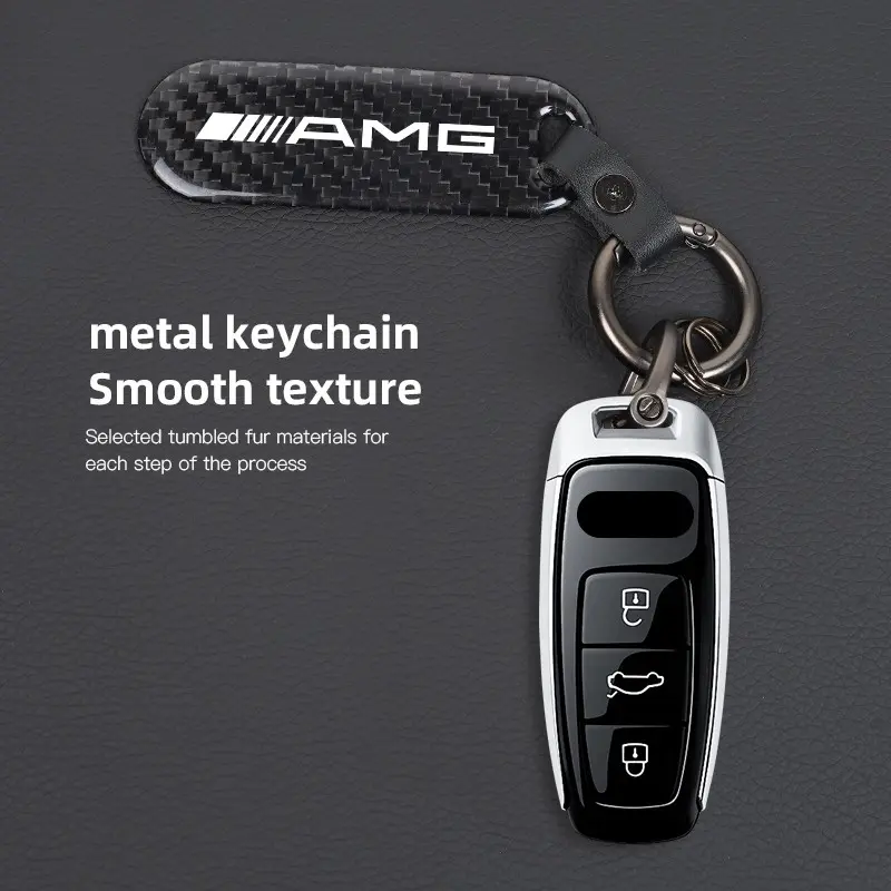 1Pcs Carbon Fiber Key Chain Car Key High Grade Keyring For Mercedes Benz AMG GLE GLS CLA CLE GLC CLS GLA W223 W213 W206 W464 W247 W167 W166 W222 W205 W204 W177 W246 W212 W221 W463