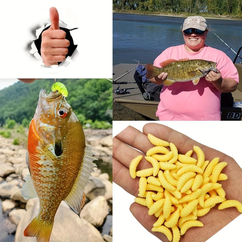 Artificial Maggot Soft Lure Set, 50pcs/set Irresistible Smelly Worms For Fishing, Fishing Accessories For Outdoor Fishing, Fishing Equipment, Fishing Lures Kit