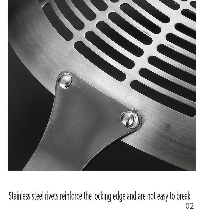 1pc 304 Stainless Steel Anti-Scald Deep Frying Strainer Ladle, Dumpling and Noodle Skimmer, Hot Pot Colander Strainer Spoon