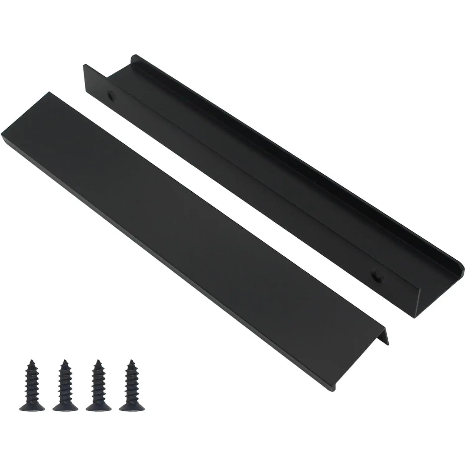 5 Pack Black Cabinet Handles Modern Finger  Pulls for Cabinets