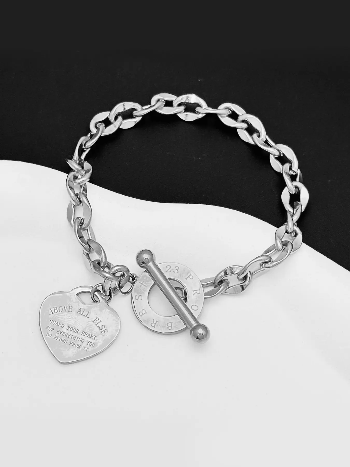Love stainless steel jewelry with versatile personality and OT buckle, popular titanium steel Heart Design Bracelet, suitable for daily wear, vacation and dating occasions, and also a surprising exquisite small gift.