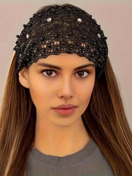 Women Bohemian Crystal Pearl Wide Hairbands Set, Elegant Design for Weddings, Vacations & Daily Wear, Perfect Hair Accessories