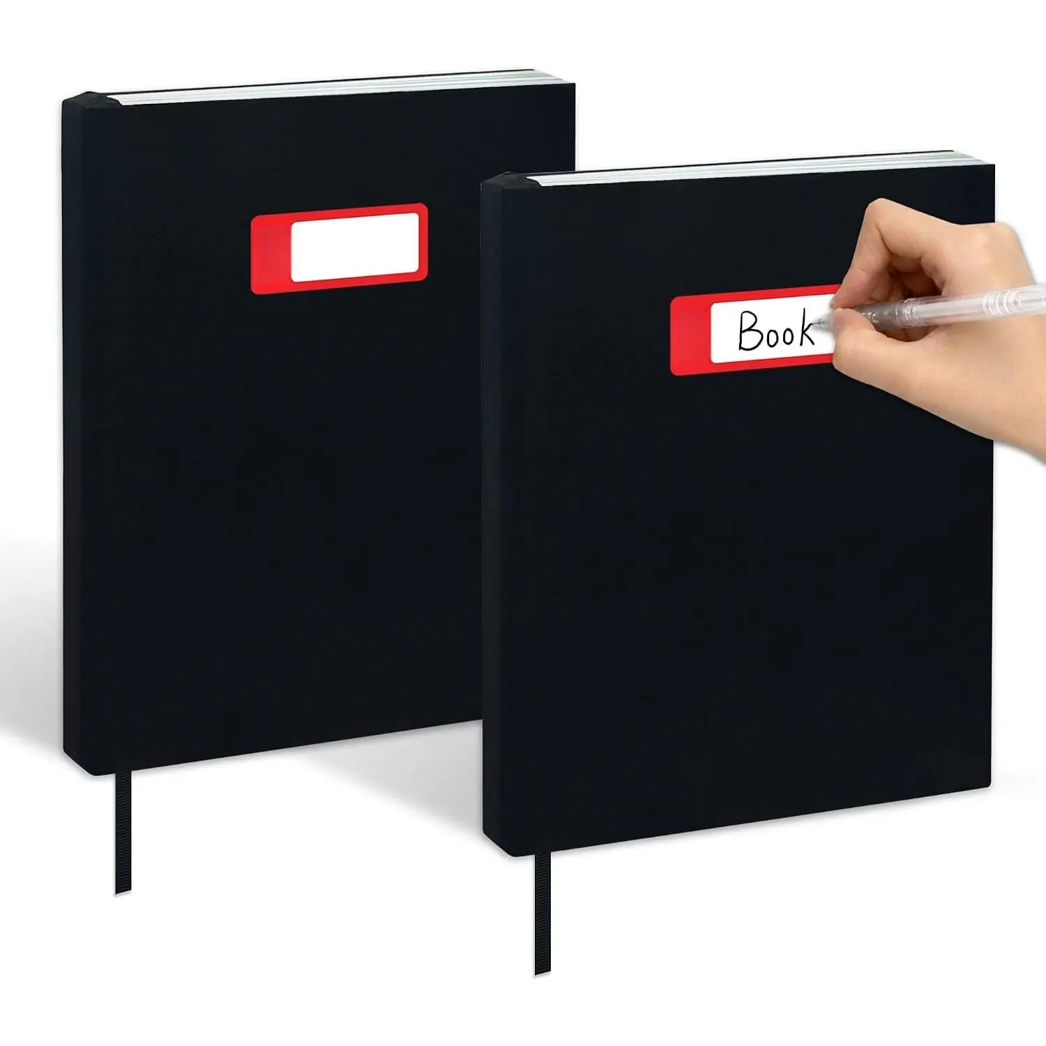 Black Fabric Book Covers 9"x11", Book Sox Up to 10"x12.5", 2 Pack | Stretchable,  Book Protector, for Paperback and Hardcover Books