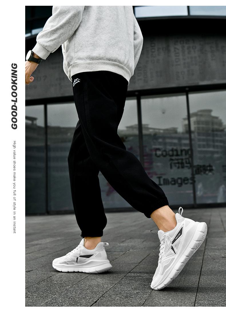 (New)2026 New Unisex Thick-Soled Breathable Running Shoes - Lightweight EVA Cushion,  "Poop Feel" Design, Black & White Colorway for Outdoor Casual Sports & Jogging, Foam Runner Shoes, Active Lifestyle, Sporty Look, Cushioned Sole, Athletic Footwear