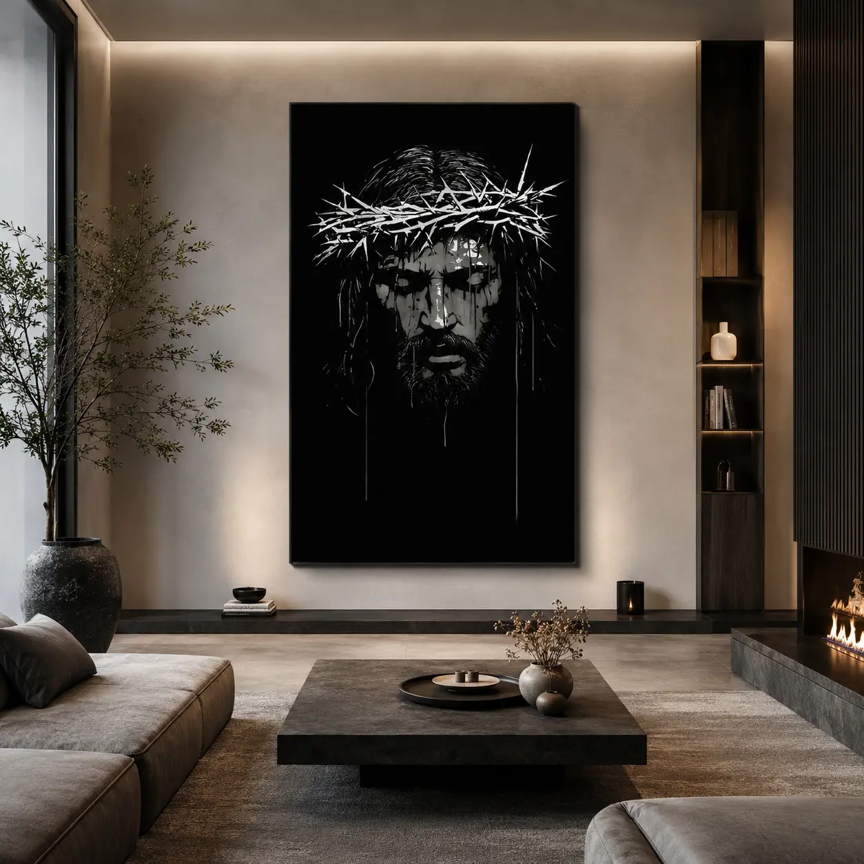 Jesus Prayer Canvas Wall Art – Christian Poster Print – Religious Home Decor for Living Room, Bedroom & Prayer Room – Inspirational Wall Artwork, Christian Wall Art, Bible Verse Decor, Prayer Room Decor, Room Decor Wall Art Poster, Canvas Prints