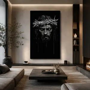 Jesus Prayer Canvas Wall Art – Christian Poster Print – Religious Home Decor for Living Room, Bedroom & Prayer Room – Inspirational Wall Artwork