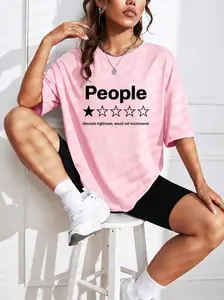 People One Star Review Absolute Nightmare Sarcastic Funny Graphic Tee Shirt Cotton  Unisex