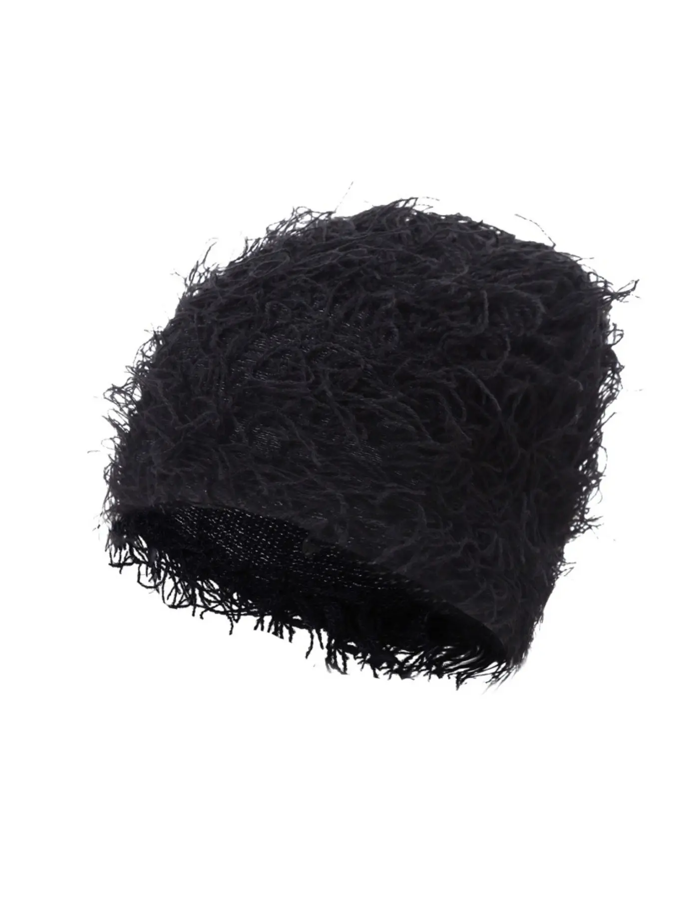 Y2K Fuzzy Knit Beanie Unisex Winter Warm Fluffy Distressed Skull Cap Hip Hop Street Cycling Windproof Knitted Hat