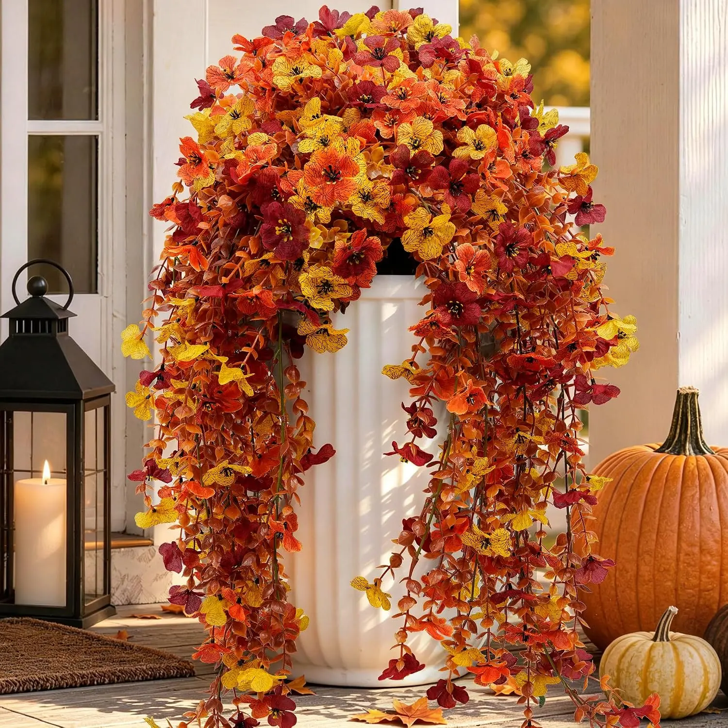 Manmade Fall Hanging Artificial Flowers Easy To Hang Courtyard Balcony Front Door Wall Festival Atmosphere Floral Decoration