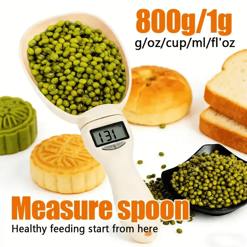 1pc, Electronic Measuring Spoon, Digital Measuring Scale Spoon, Portable Measuring Spoon With Led Display, Pet Food Measuring Scoop, Tea Milk Powder Scale Spoon, Measuring Spoons Stainless Steel, Kitchen Accessaries, Dorm Essentials