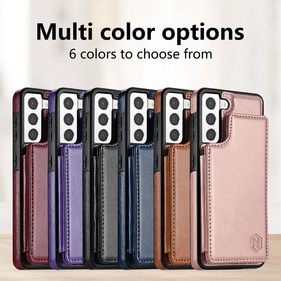 Wallet RFID Blocking Layer Protect Anti-Theft Magnetic Leather Case For Samsung Galaxy A15 A16 A17 A26 A35 A36 A53 A54 A55 A56