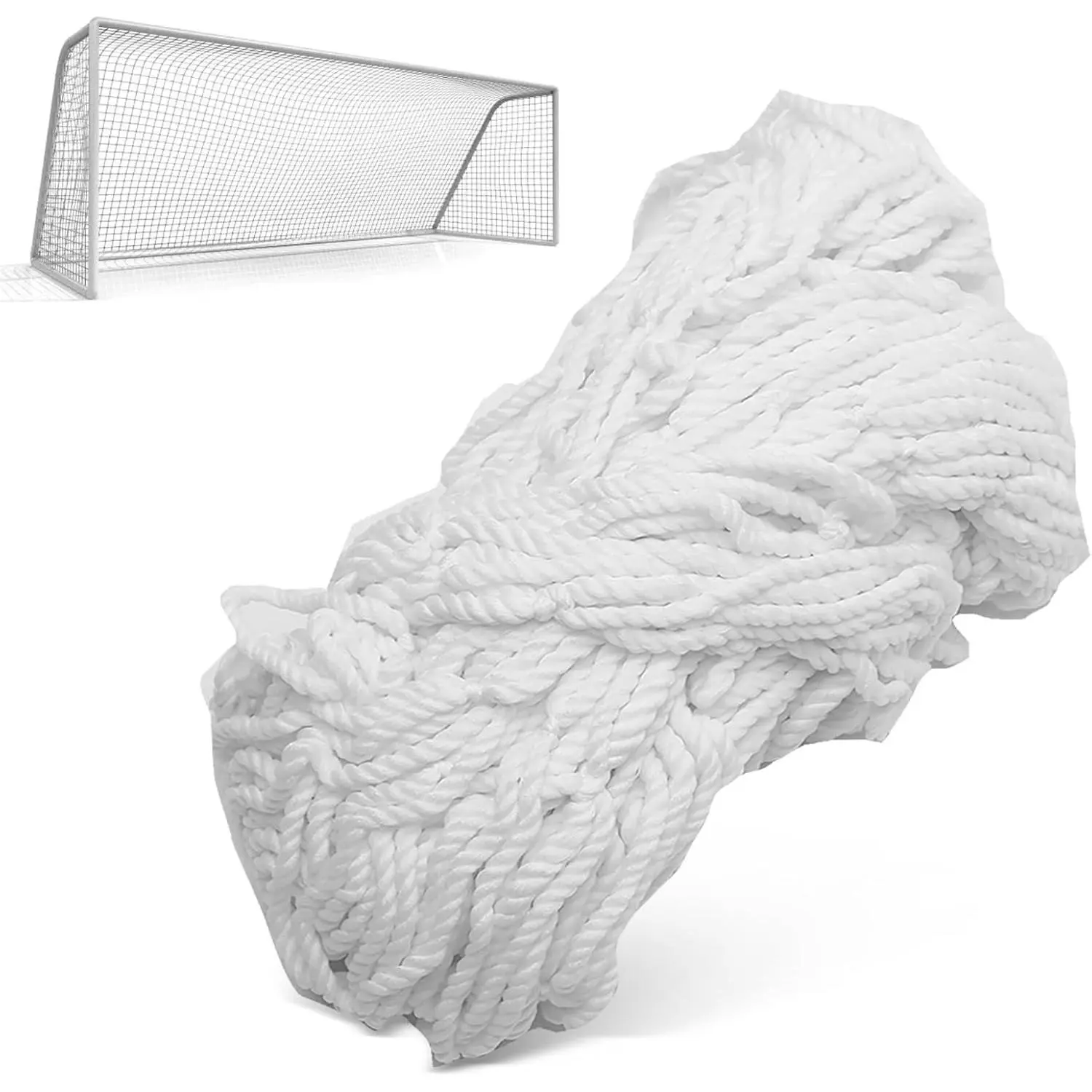 12x6 Replacement Soccer Football Goal Netting, White Durable Practice Net for Adults & Youth Training