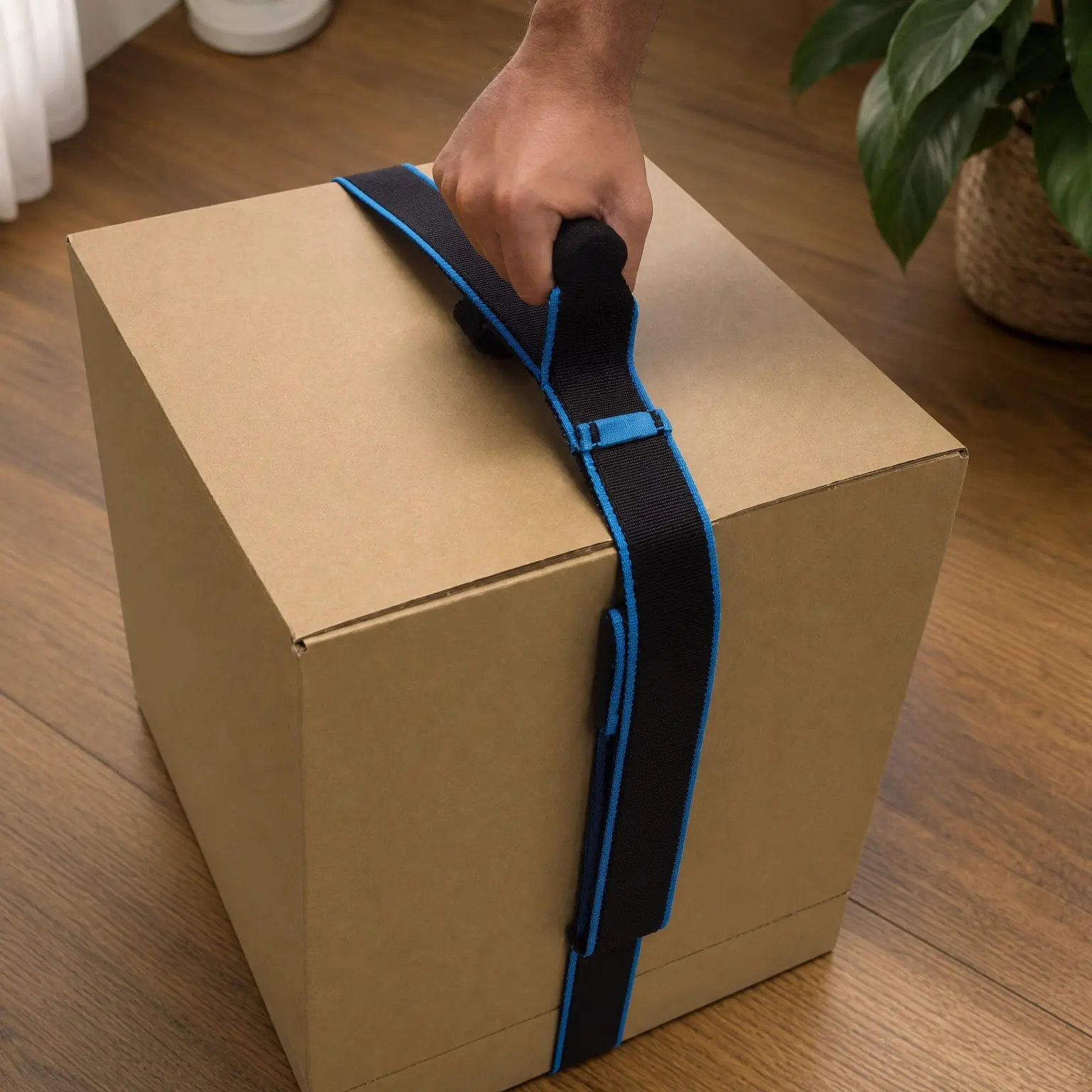 8ft Carry Strap with Handle | Adjustable Belt for Easy, Safe Lifting & Moving Heavy Boxes, Groceries | 50lb Capacity Luggage StrapGift