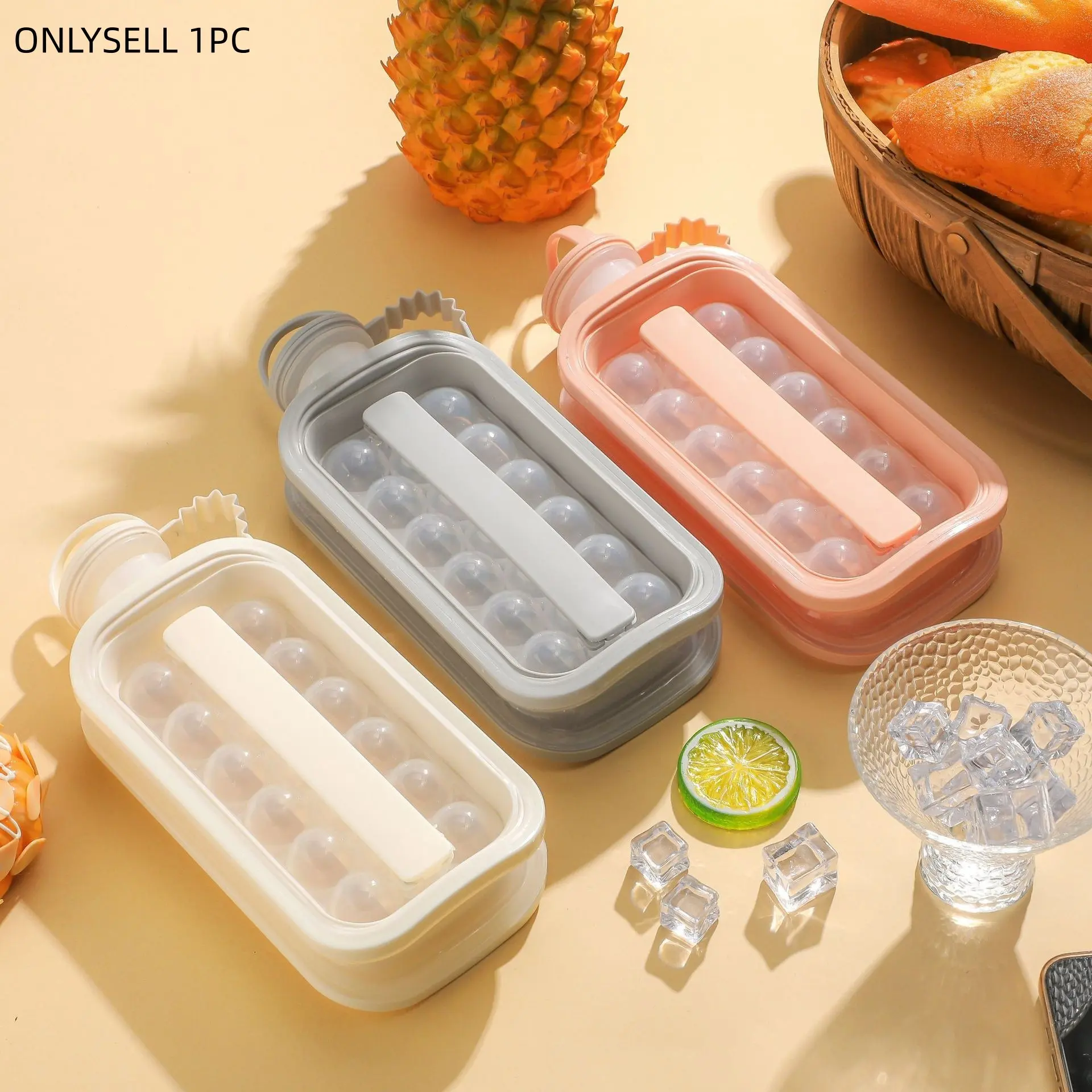 Ice Ball Maker Silicone Mold, Portable Ice Cube Tray, Transparent Water Bottle, Home Use, Easy Press Design, Durable Material, Ice Ball Molds