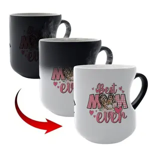 Heat-Sensitive Color-Changing Mug, Reusable Ceramic Coffee Tea Cup, Hand Wash Only, Ideal Birthday and Mother's Day Gift