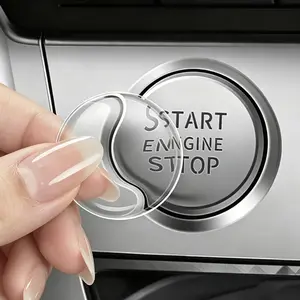 6 Pack Clear Silicone Push To Start Button Cover 30mm, Anti-Scratch Engine Start Stop Button Protector, Universal Car Interior Accessories