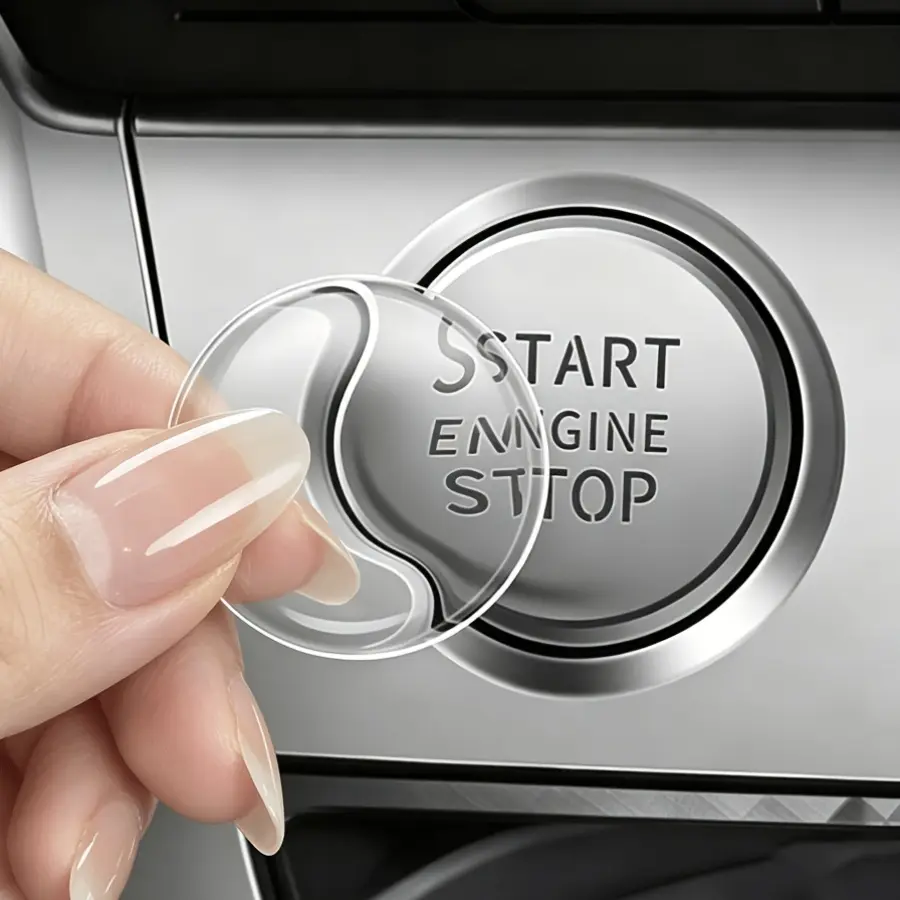 6 Pack Clear Silicone Push To Start Button Cover 30mm, Anti-Scratch Engine Start Stop Button Protector, Universal Car Interior Accessories, Car Accessory, Auto Accessories