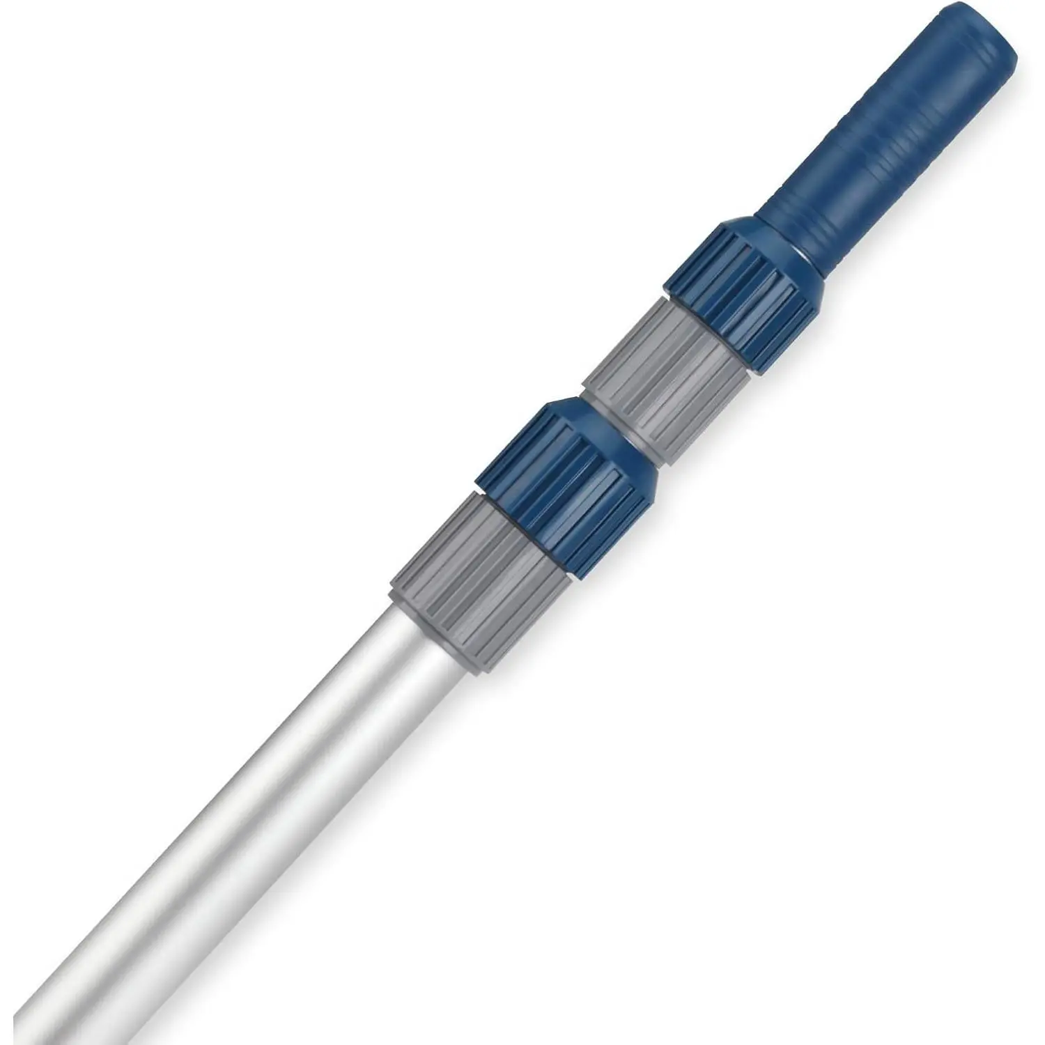 12FT Telescopic Aluminum Pool Cleaning Pole with 1-1/4" Universal Connector for Skimmer Net, Brush & Vacuum Head - Professional Swimming Pool Pole