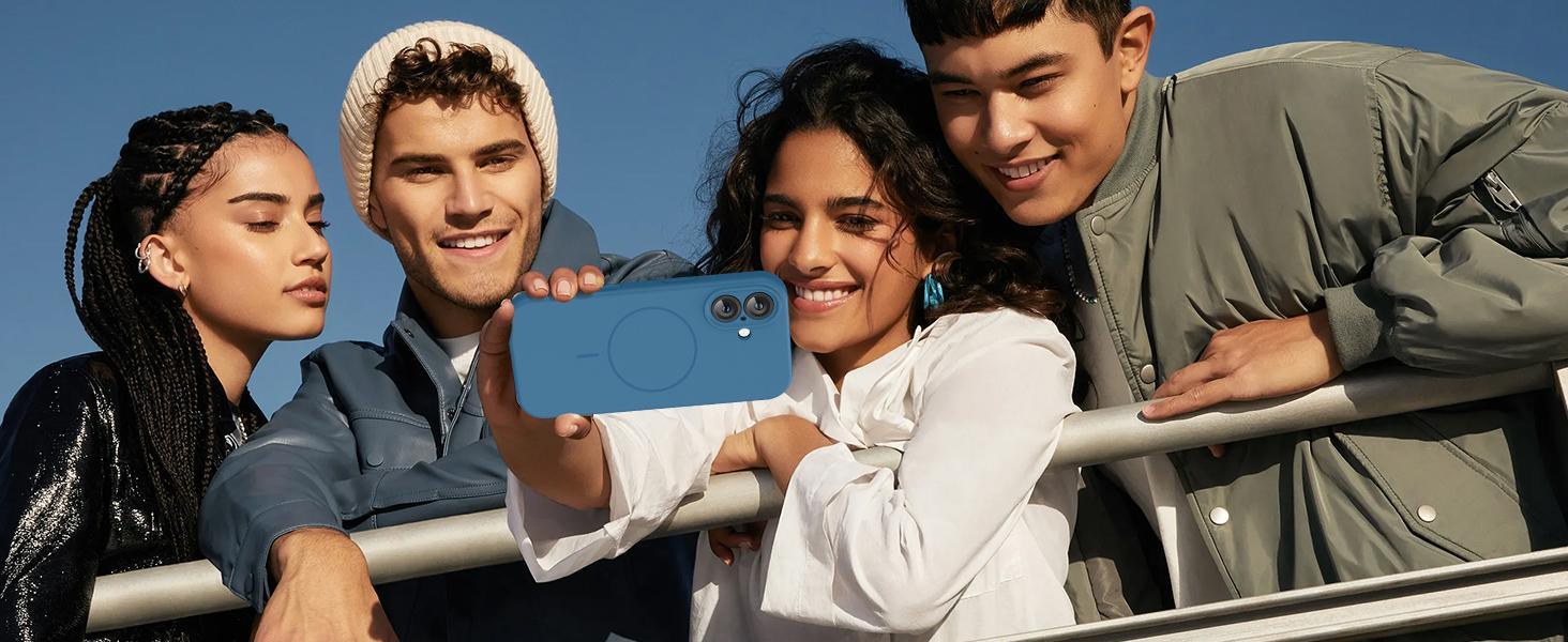 Magnetic for iPhone 17 Case, Compatible with MagSafe, Integrated Silicone Camera Control Cover, 3.0mm Thicken Shockproof Drop Protection Phone Case for 17,Capri Blue