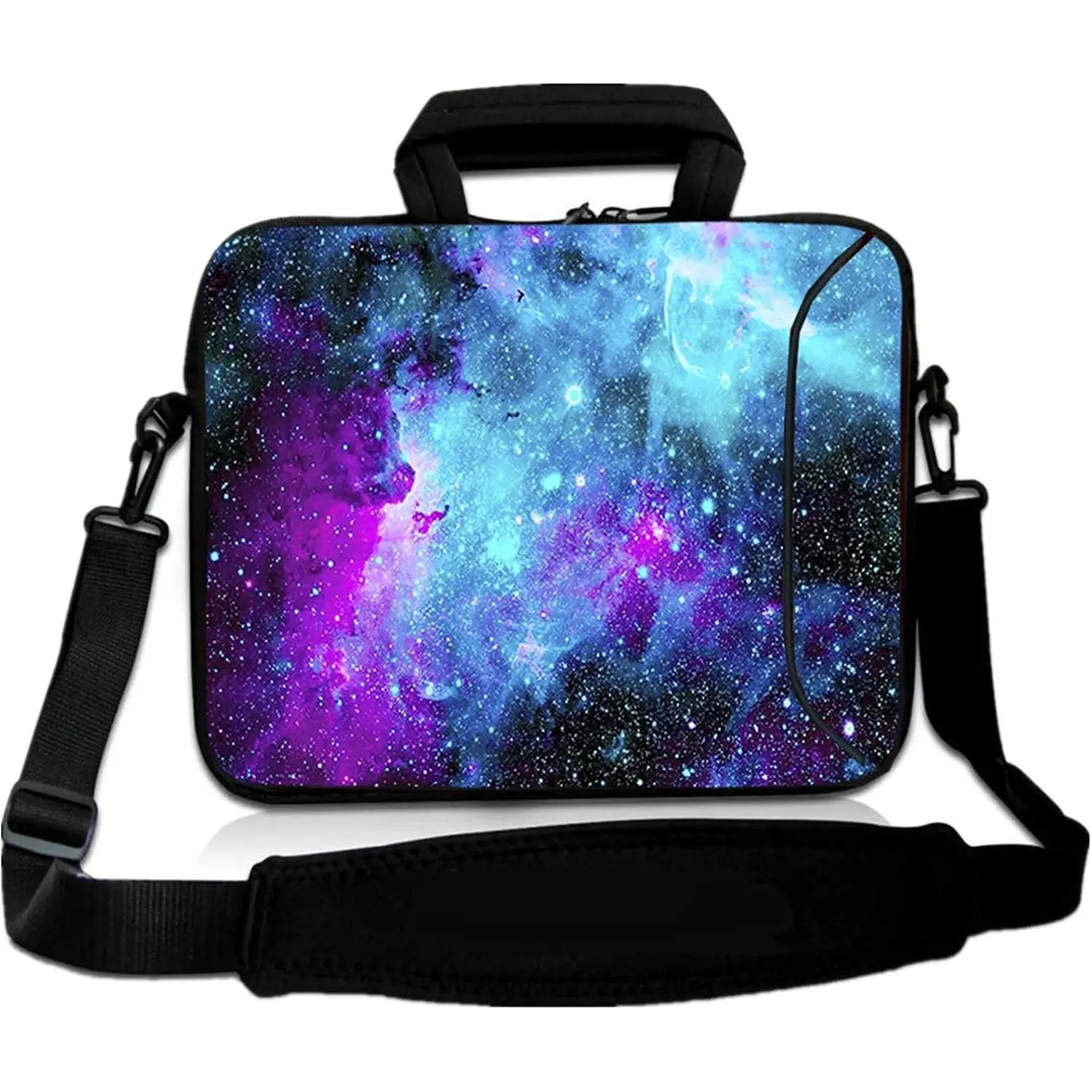 11 11.6 12 12.5 13 inches Case Laptop/Chromebook/Ultrabook/PC Messenger Bag Tablet Travel Case Neoprene Handle Sleeve with Shoulder (11-13.3 inch, Galaxy)