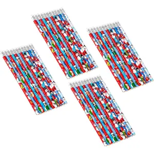 48 count Christmas Pencils with Eraser  Pencils Bulk for Christmas Décor 12 Styles Xmas Party Stocking Stuffers, Stationery Gifts  Prizes (Christmas Pencils 48)