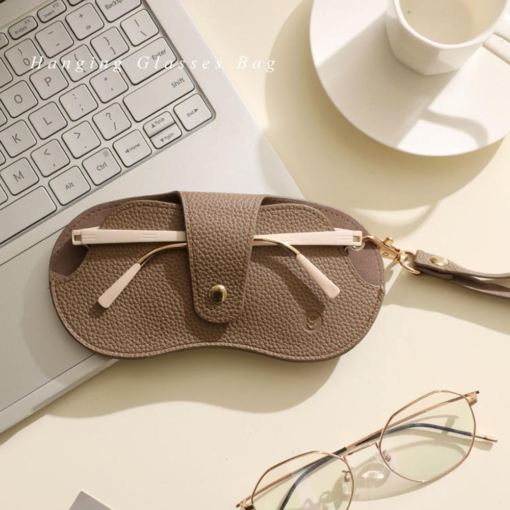 Soft Lychee Pattern PU Leather Glasses Bag Retro Sunglasses Case Portable Myopia Frame Case Simple Eyeglasses Eyewear Storage