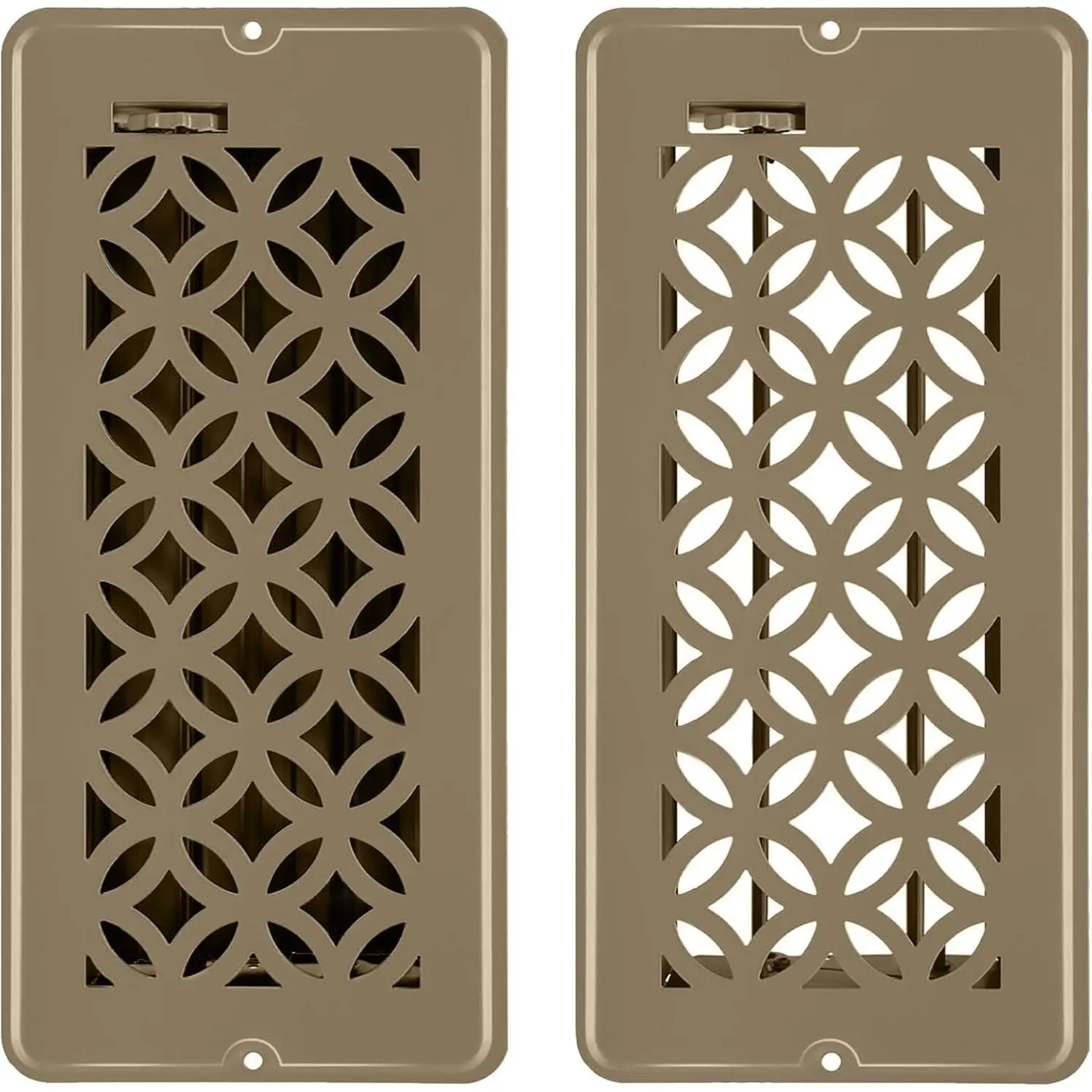 2 Pack Floor Vent Covers, Floor Register 4x10, Adjustable Decorative Vent Covers for Home Floor Ceiling or Sidewall Vent, Heavy Duty Walkable Steel Floor Vents, Rust-Proof Finish (Brown)
