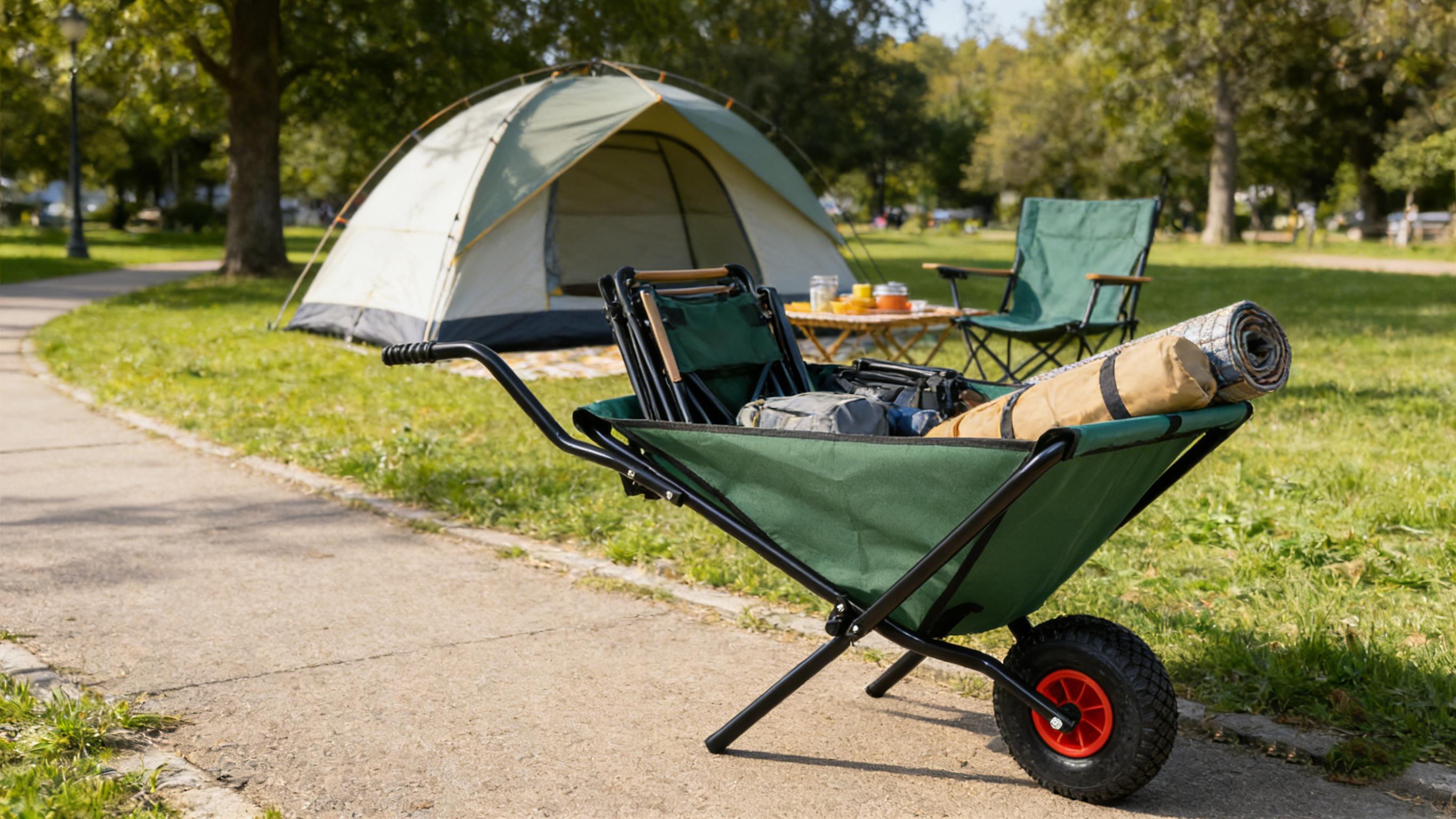 Collapsible Wheelbarrow 176 Lbs Folding Yard Garden Wheelbarrow Foldable Lightweight Gardening Heavy Duty Oxford Cloth Green Lawn Cart for Grass, Leaf, Garden Supplies, 10" Pneumatic Tire