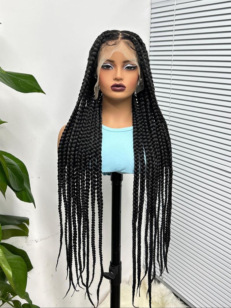 36 Inch Long Braided Lace Front Wigs for Women, Gorgeous Fluffy Wigs with Baby Hair, Synthetic Braided Full Lace Wigs for Party, Daily Use, Wigs That Look Like Real Hair