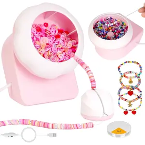 Clay Bead Spinner and Seed Bead Spinner, 2-in-1 Electric Bead Spinner for  Making, Bracelet Spinner and Necklace Making Machine with  and Thread (), (Beads Not Included)