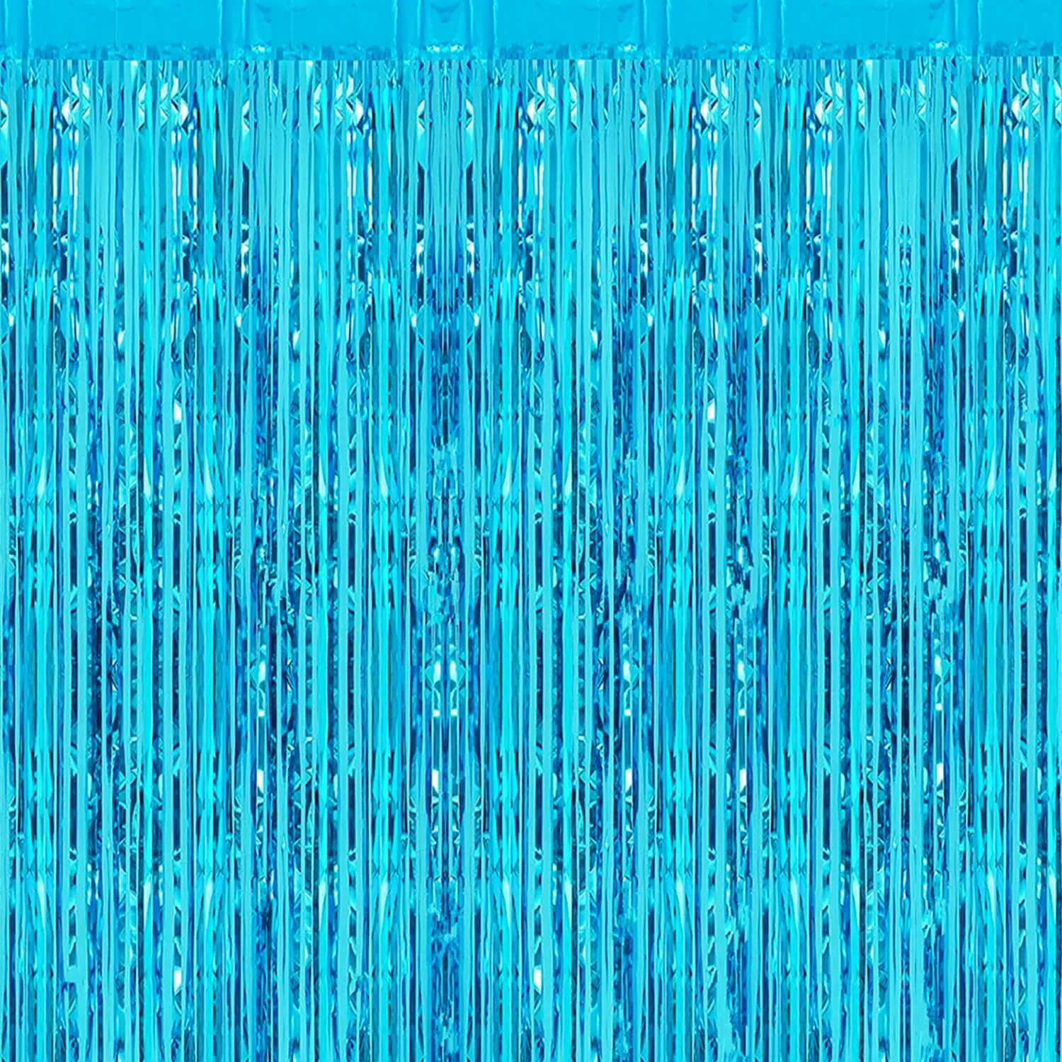 Light Blue Tinsel Foil Fringe Curtain, Photo Booth Backdrop | 2 count 3.2ft x 8.2ft, Streamers Backdrop, Wedding, Bridal Shower,  Shower, Bachelorette, Party Decorations